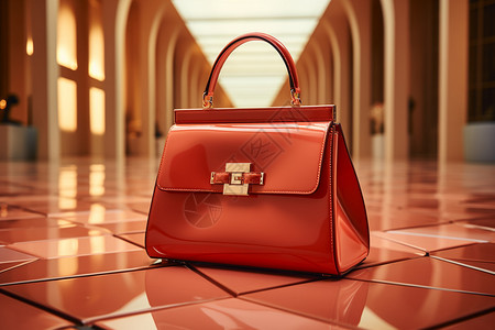 优雅的女士红色手提包背景图片