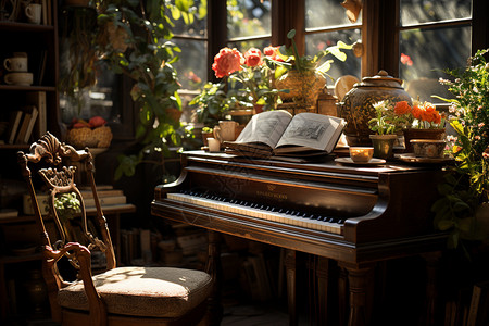 钢琴房间美好的音符设计图片