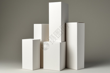 白色几何的包装盒图片