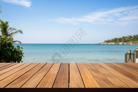度假海滩上的木栈道图片