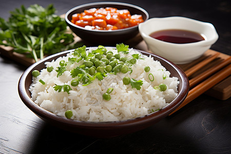 健康的米饭美味餐桌内核高清图片