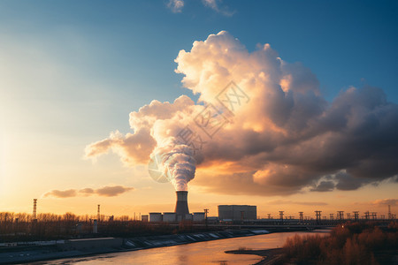 工厂排放的废气高清图片