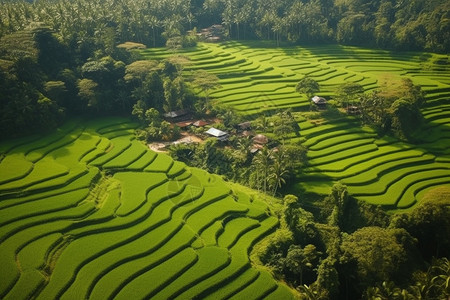 田园梯田风光图片