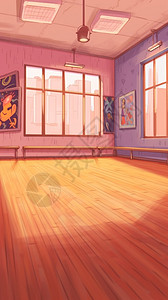 舞蹈练习室的创意插图背景图片