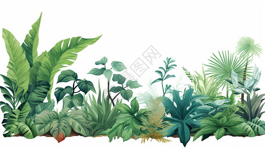夏天热带植物背景背景图片