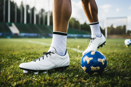 足球比赛鞋子白色的球鞋背景