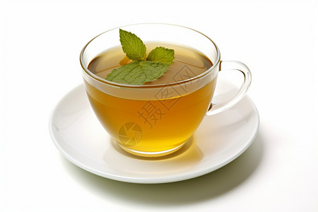 茶杯中的凉茶背景图片