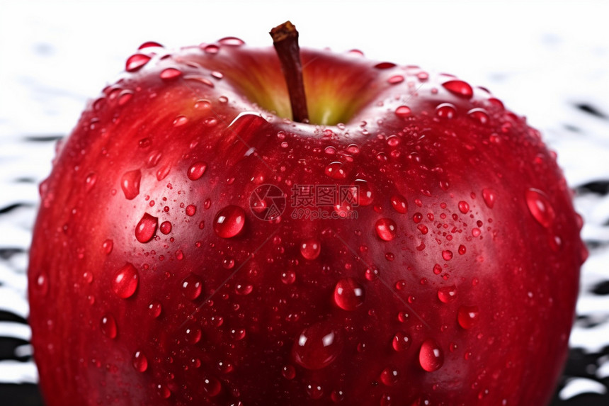 红苹果上的水滴图片