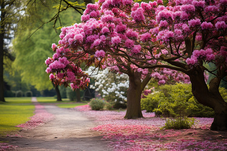 植物园的粉色花图片