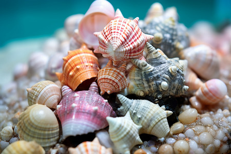 五彩的夏天贝壳图片
