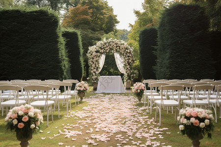 浪漫的婚礼花园图片