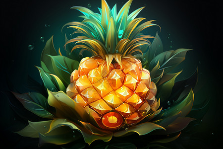 鲜美的菠萝背景图片