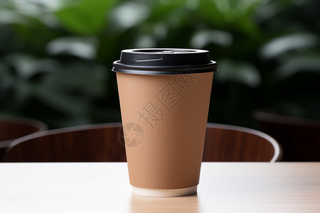 棕色简约的咖啡打包杯背景图片