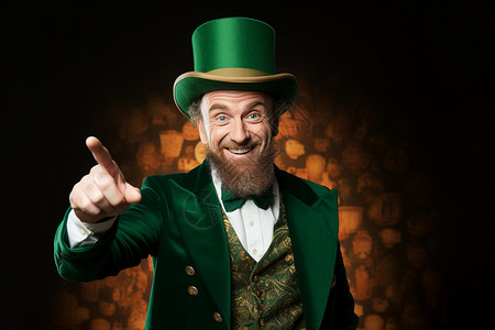 绿色服装的马戏团魔术师图片