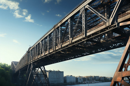 钢结构大桥通畅的钢架桥背景