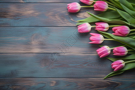 桌上美丽的郁金香背景图片