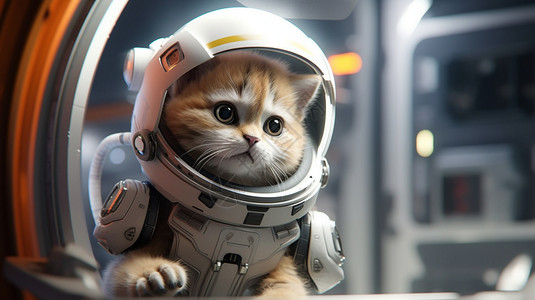 穿宇航服的小猫图片
