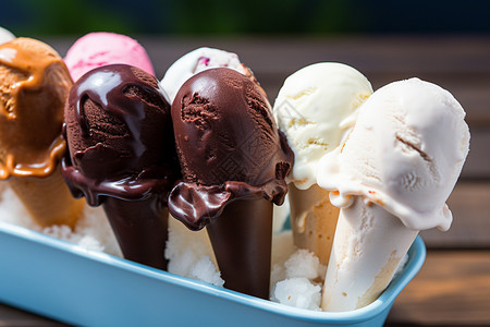 夏日的美味冰淇淋背景图片