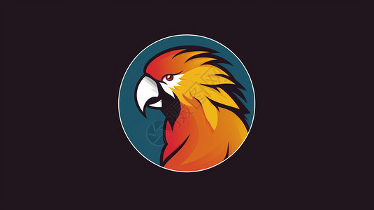 logo图案玄峰鹦鹉的Logo插画