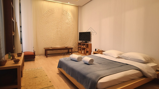 现代化的卧室背景图片
