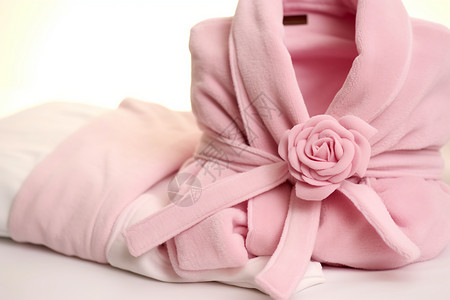 粉色浴袍图片