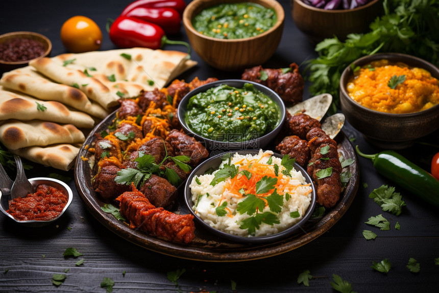 美味多样的中东食物图片