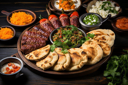 丰盛的土耳其传统宴会图片