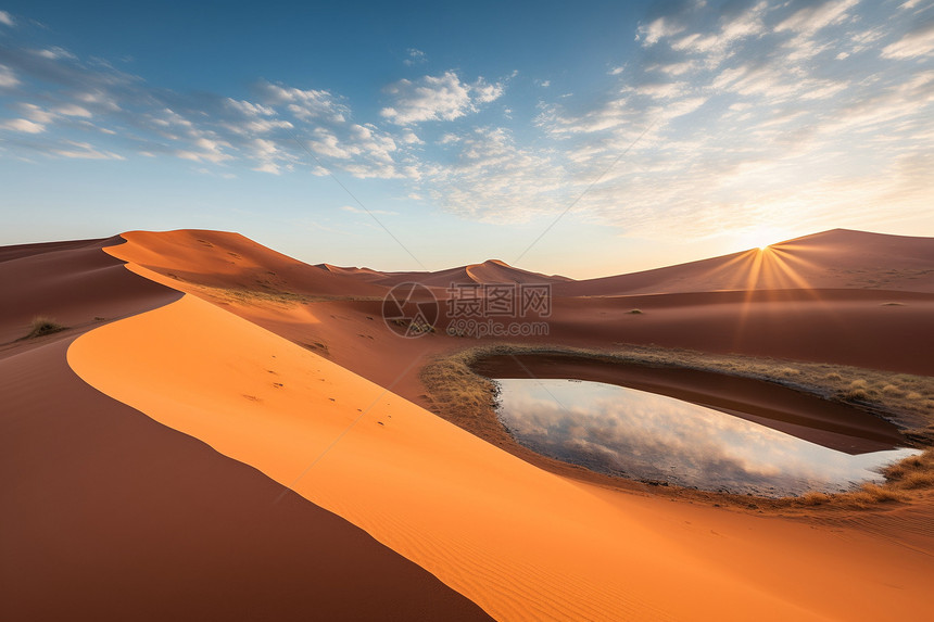 迷人沙漠湖泊图片