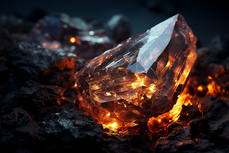 宇宙中的钻石晶体高清图片