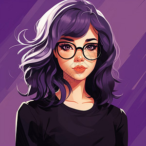紫色头发的女人背景图片