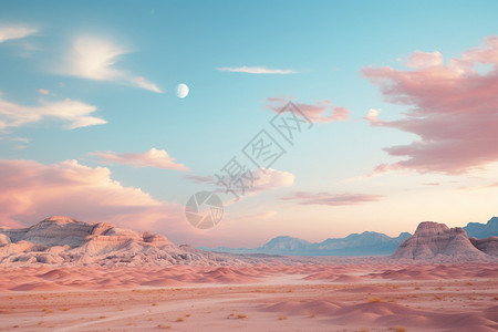 彩色地貌彩色的沙漠插画
