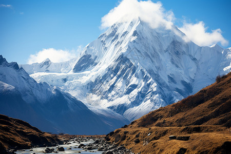 雪峰连绵连绵的山脉风景背景