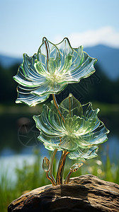 水晶荷花图片