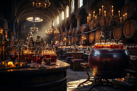 古典风格的酒窖图片
