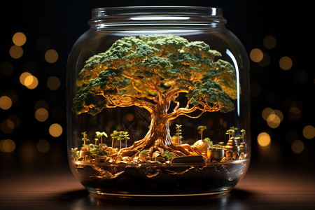 梦幻的树木背景图片
