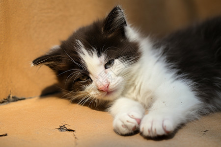 小猫在沙发上动物高清图片素材
