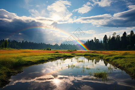 雨后天空的彩虹图片