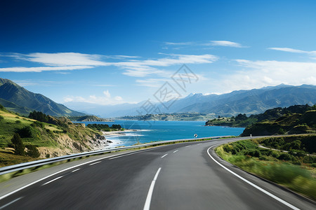 海边的美丽景色景色美丽的海边公路背景