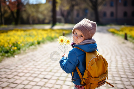 拿花小男孩图片