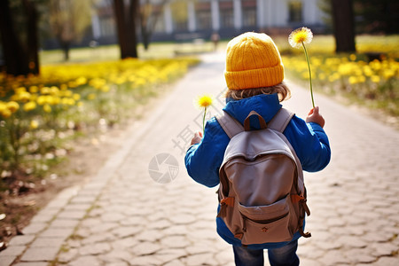 幼儿园小男孩小男孩书包背景