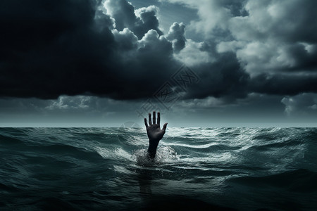 溺水的人下沉的手设计图片