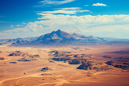 蓝天下的沙漠风光图片