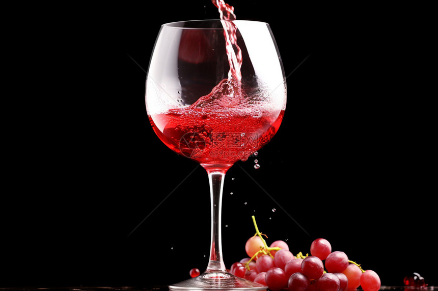 优雅的红酒与美味葡萄图片