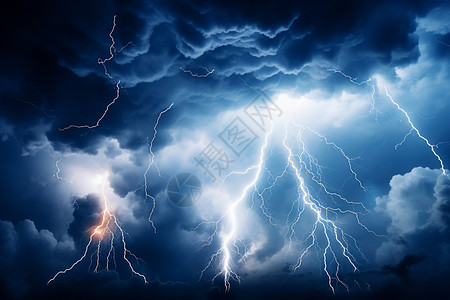 电闪雷鸣自然的力量高清图片