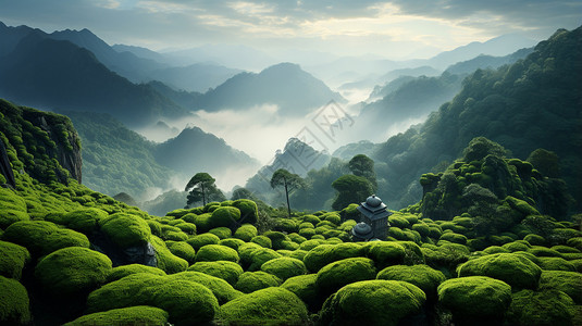 岩茶茶山风景图片