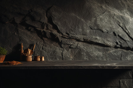 厨房板岩材质的墙面图片