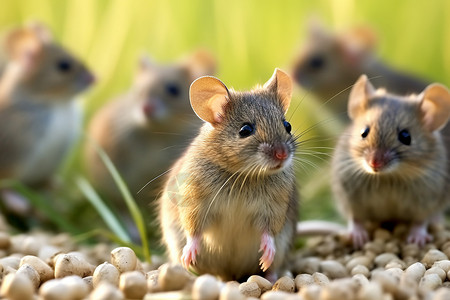 碎石堆上的老鼠动物高清图片素材