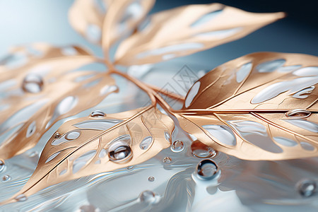 水珠设计素材设计的枝叶图案设计图片