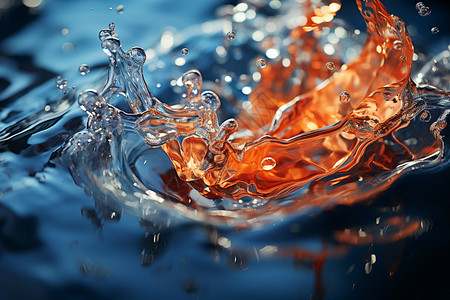 水面上溅起的液体水花背景图片