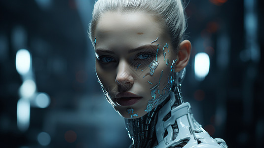 未来科幻机器人背景图片